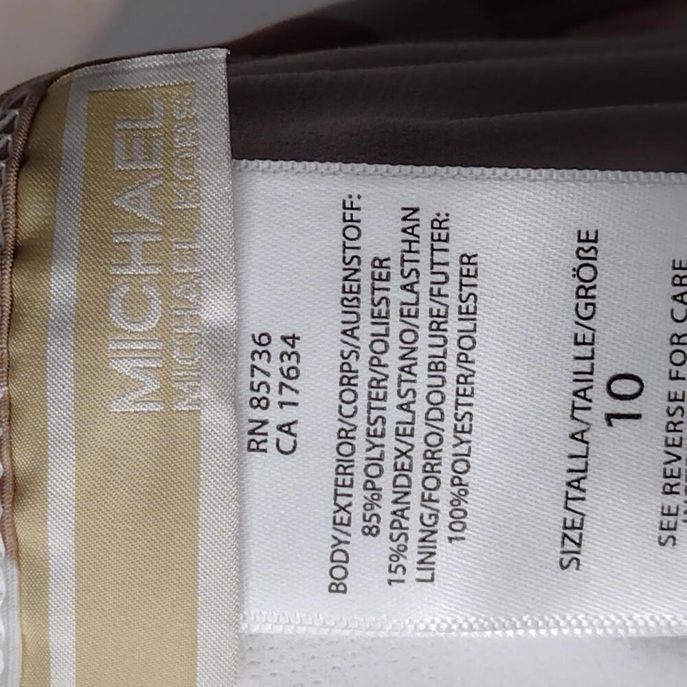 NWOT MICHAEL Michael Kors Women's White/Tan/Long Sleeve One-Piece Swimsuit Sz 10 - Picture 6 of 7